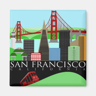 San Francisco Skyline Illustration Magnet