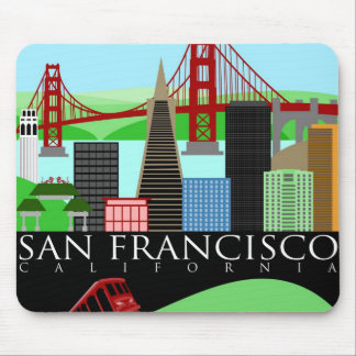 San Francisco Skyline Illustration Mouse Pad