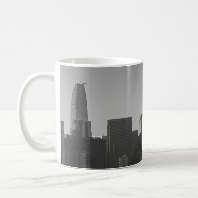 San Francisco Skyline Monochrome - Cityscape Photo Coffee Mug (Left)