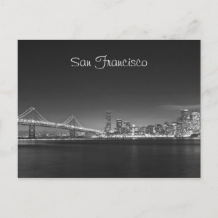 San Francisco Skyline Night Photo Postcard