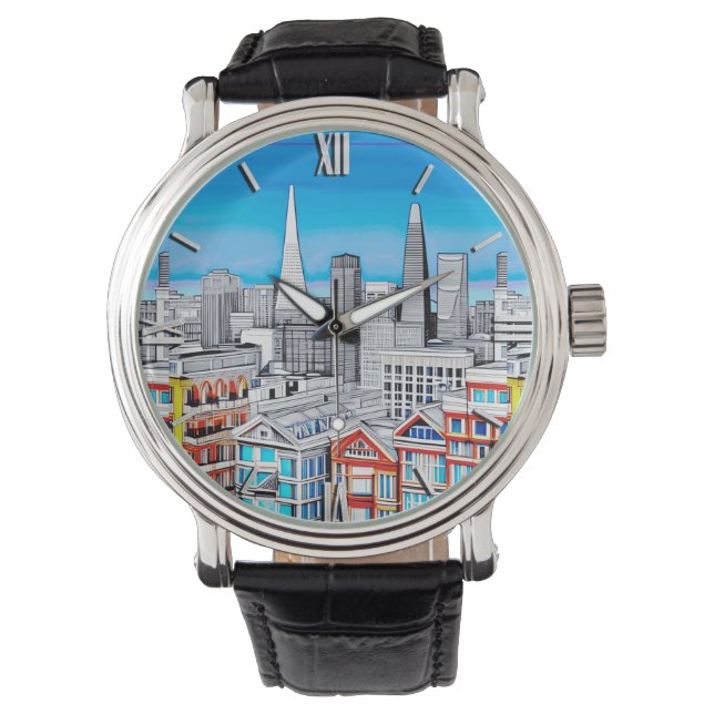 San Francisco Skyline Poster Art  Watch (Front)