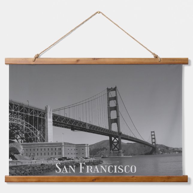 San Francisco Skyline | SF Gloden Gate Bridge  Hanging Tapestry (Front)