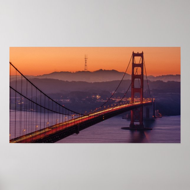 San Francisco Skyline | SF Gloden Gate Bridge Poster (Front)