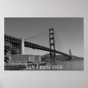 San Francisco Skyline   SF Gloden Gate Bridge Poster
