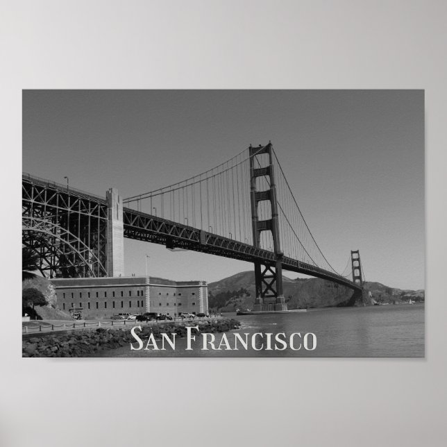 San Francisco Skyline | SF Gloden Gate Bridge Poster (Front)