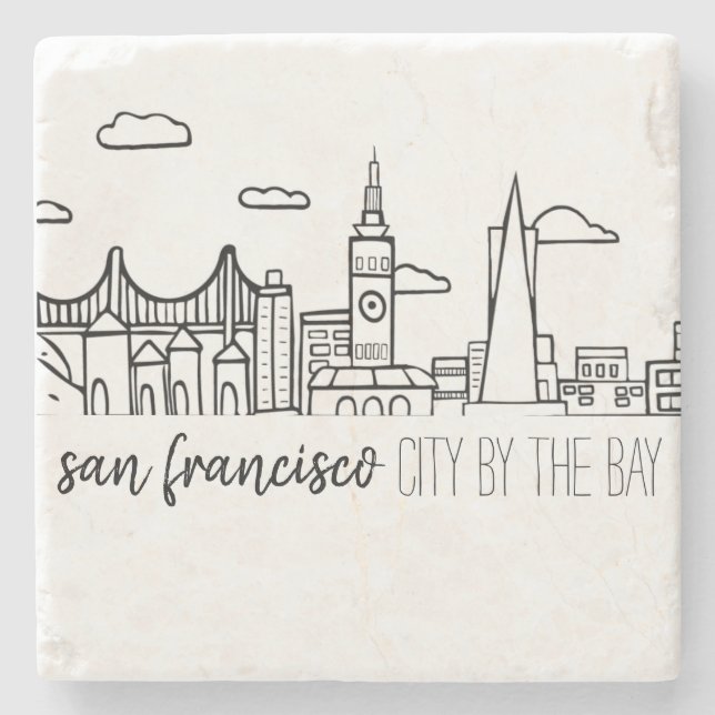 San Francisco Skyline Stone Coaster (Front)