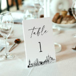 San Francisco Skyline Table Number 3.5x5 Card<br><div class="desc">The Skyline Collection is a stunning assortment of meticulously sketched city skylines that capture the essence of iconic urban landscapes. Perfectly suited for metropolitan weddings or destination weddings alike,  this collection embodies the timeless charm of cityscapes and brings an elegant touch to your special day.</div>