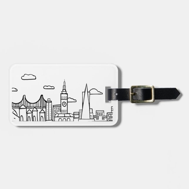 San Francisco Skyline Travel Tag (Front Horizontal)