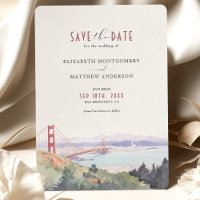 San Francisco Skyline Watercolor Save the Date