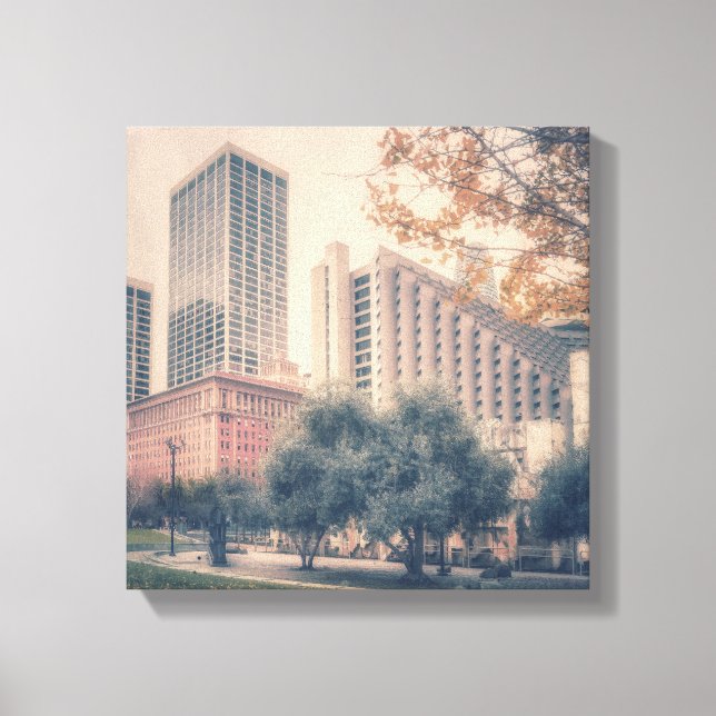 San Francisco Skyline with Autumn Tree Canvas Print (Front)