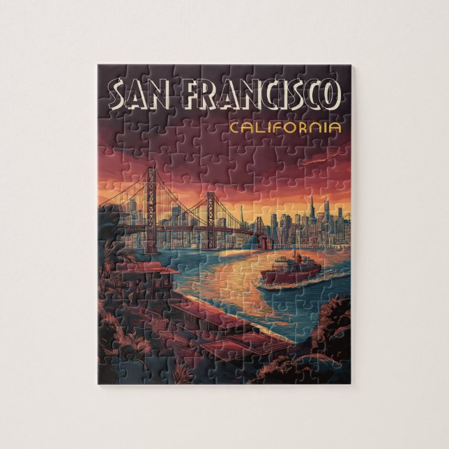 San Francisco Skyline with Golden Gate Bridge  Jigsaw Puzzle (Vertical)