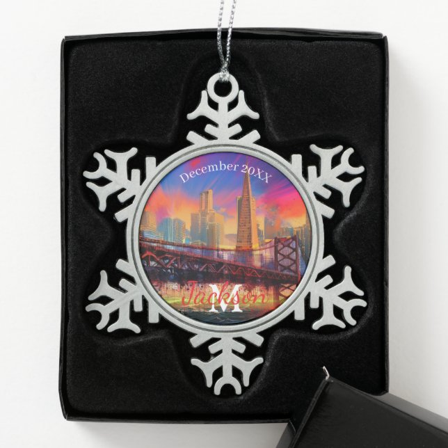 San Francisco Snowflake Pewter Christmas ornament (Box)