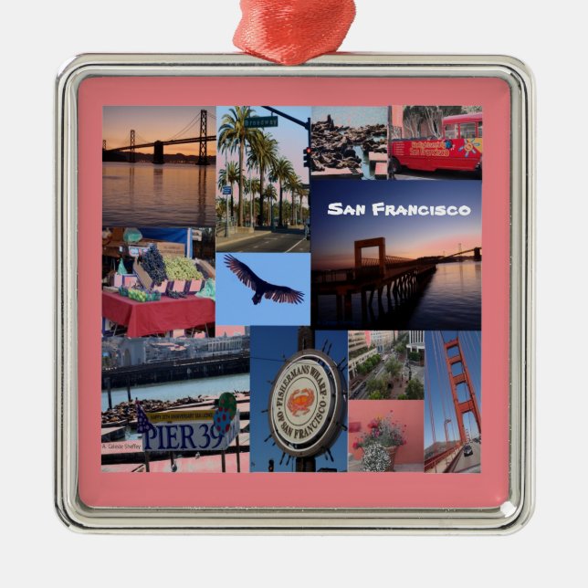 San Francisco Square  Metal Tree Decoration (Front)