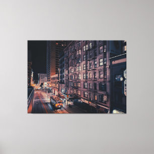 San Francisco Street at Night Canvas Print