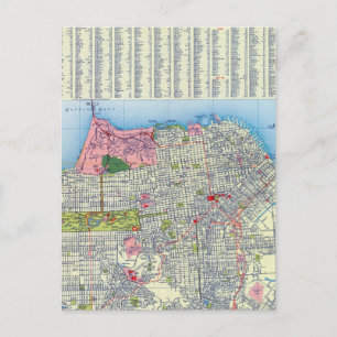 San Francisco Street Map Postcard