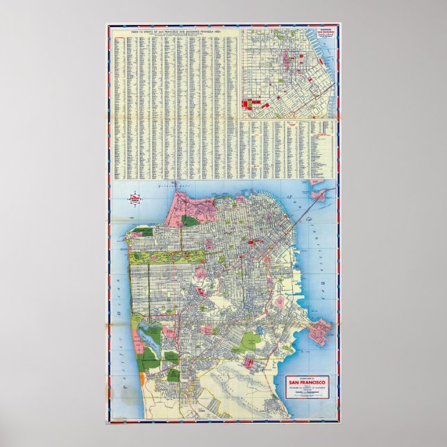 San Francisco Street Map Poster (Front)