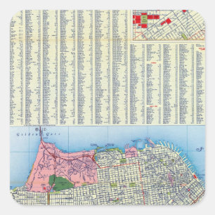 San Francisco Street Map Square Sticker