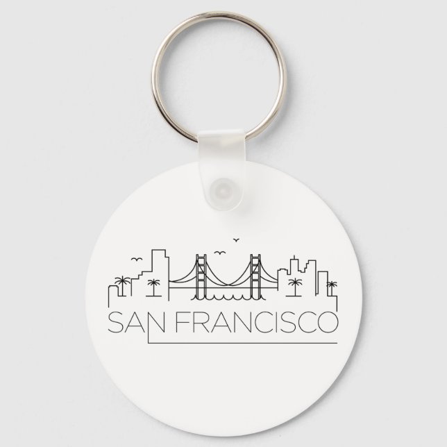 San Francisco Stylised Skyline Key Ring (Front)