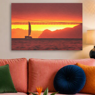 San Francisco Sunset 1124 Art Canvas Print