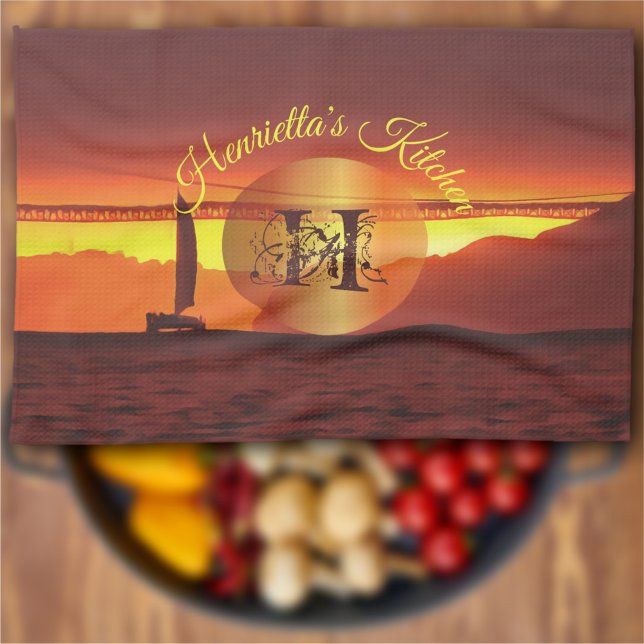 San Francisco Sunset 1124 Tea Towel (Creator Uploaded)
