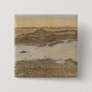 San Francisco, surrounding country 15 Cm Square Badge