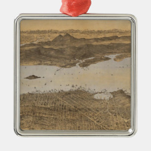 San Francisco, surrounding country Metal Tree Decoration