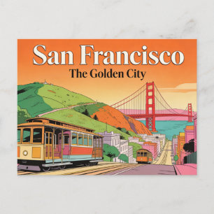 San Francisco The Golden City Vintage Travel Postc Postcard