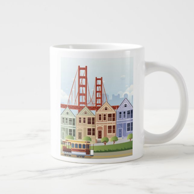 San Francisco | The Painted Ladies Large Coffee Mug (Right)