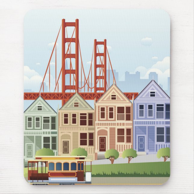 San Francisco | The Painted Ladies Mouse Mat (Front)