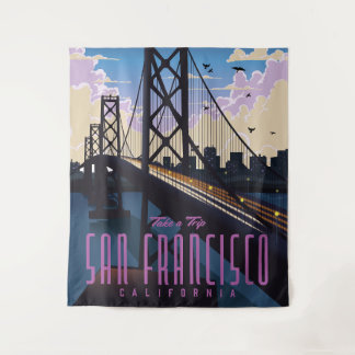 San Francisco Travel poster Tapestry