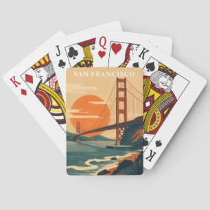 San Francisco Travel Vintage Golden Gate Bridge Playing Cards