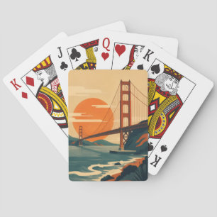 San Francisco Travel Vintage Golden Gate Bridge Playing Cards
