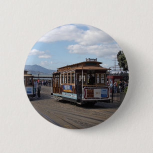 San Francisco Trolley Cars 6 Cm Round Badge