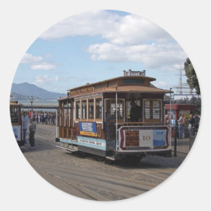 San Francisco Trolley Cars Classic Round Sticker