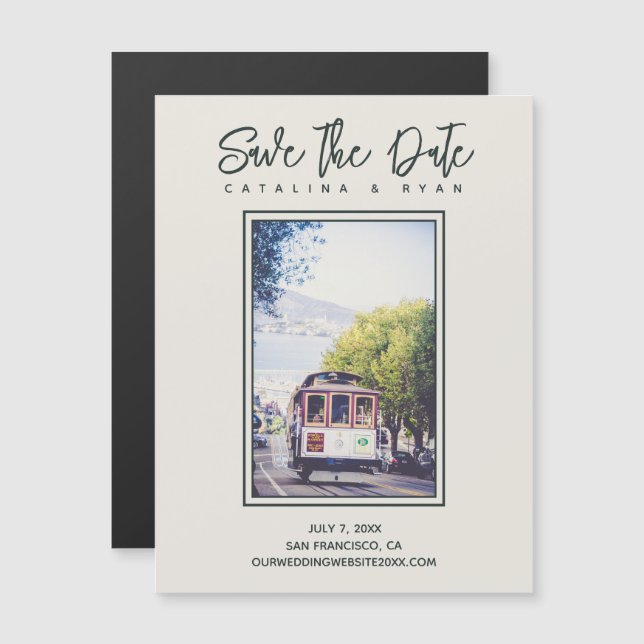San Francisco Trolley Wedding Save the Date Magnet (Front/Back)