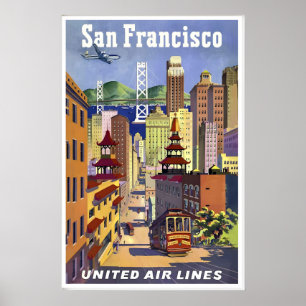 San Francisco USA America United States Vintage Poster
