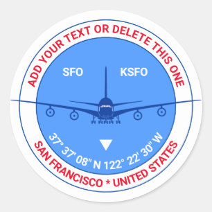 San Francisco, USA, Customisable Cool Travel Classic Round Sticker