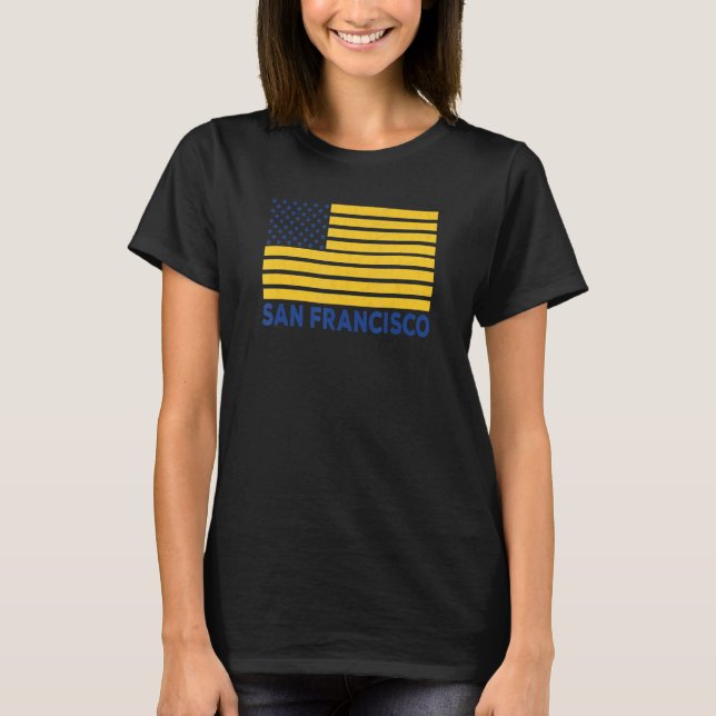 San Francisco USA Flag BlueYellow San Francisco US T-Shirt (Front)