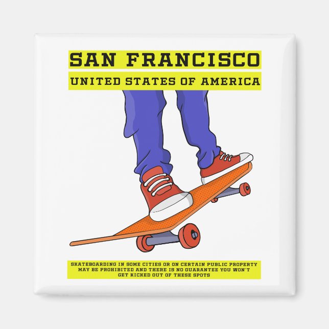 San Francisco, USA Skate Magnet (Front)