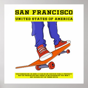 San Francisco, USA Skate Poster