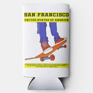 San Francisco, USA Skate Seltzer Can Cooler