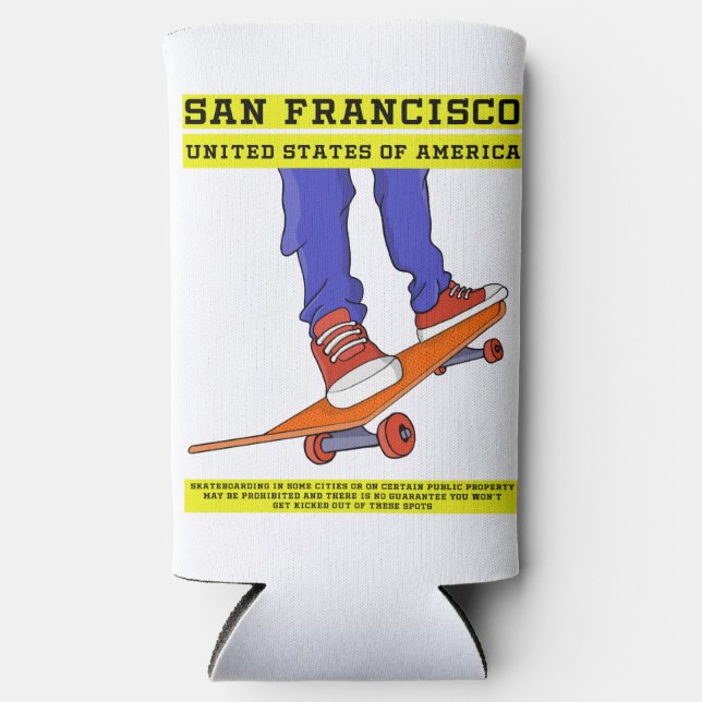 San Francisco, USA Skate Seltzer Can Cooler (Front)
