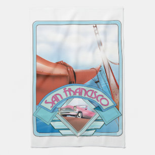 San Francisco, USA, travel poster Tea Towel