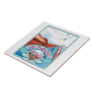 San Francisco, USA, travel poster Tile