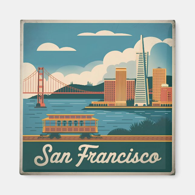 San Francisco USA vintage Magnet (Front)