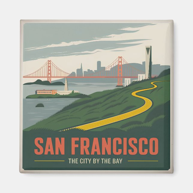 San Francisco USA vintage Magnet (Front)