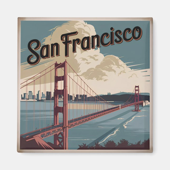San Francisco USA vintage Magnet (Front)