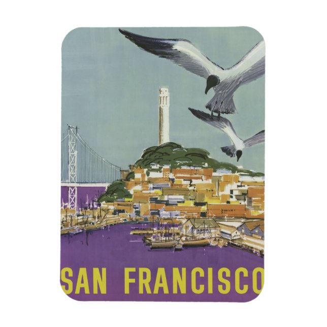 San Francisco USA Vintage Travel magnet (Vertical)