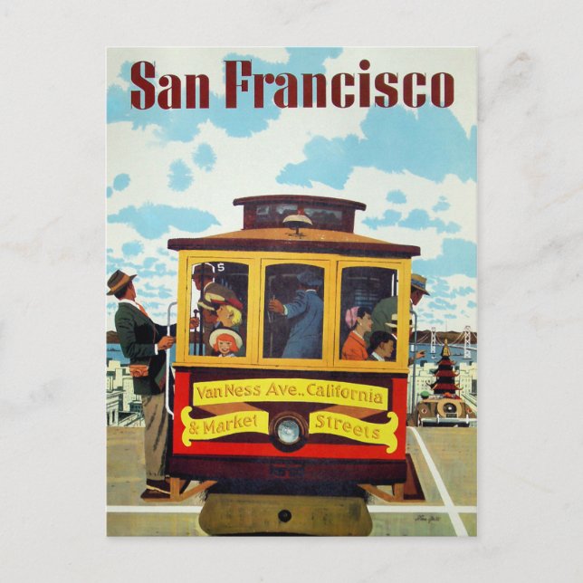 San Francisco USA vintage travel postcard (Front)
