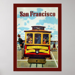 San Francisco USA Vintage Travel Poster